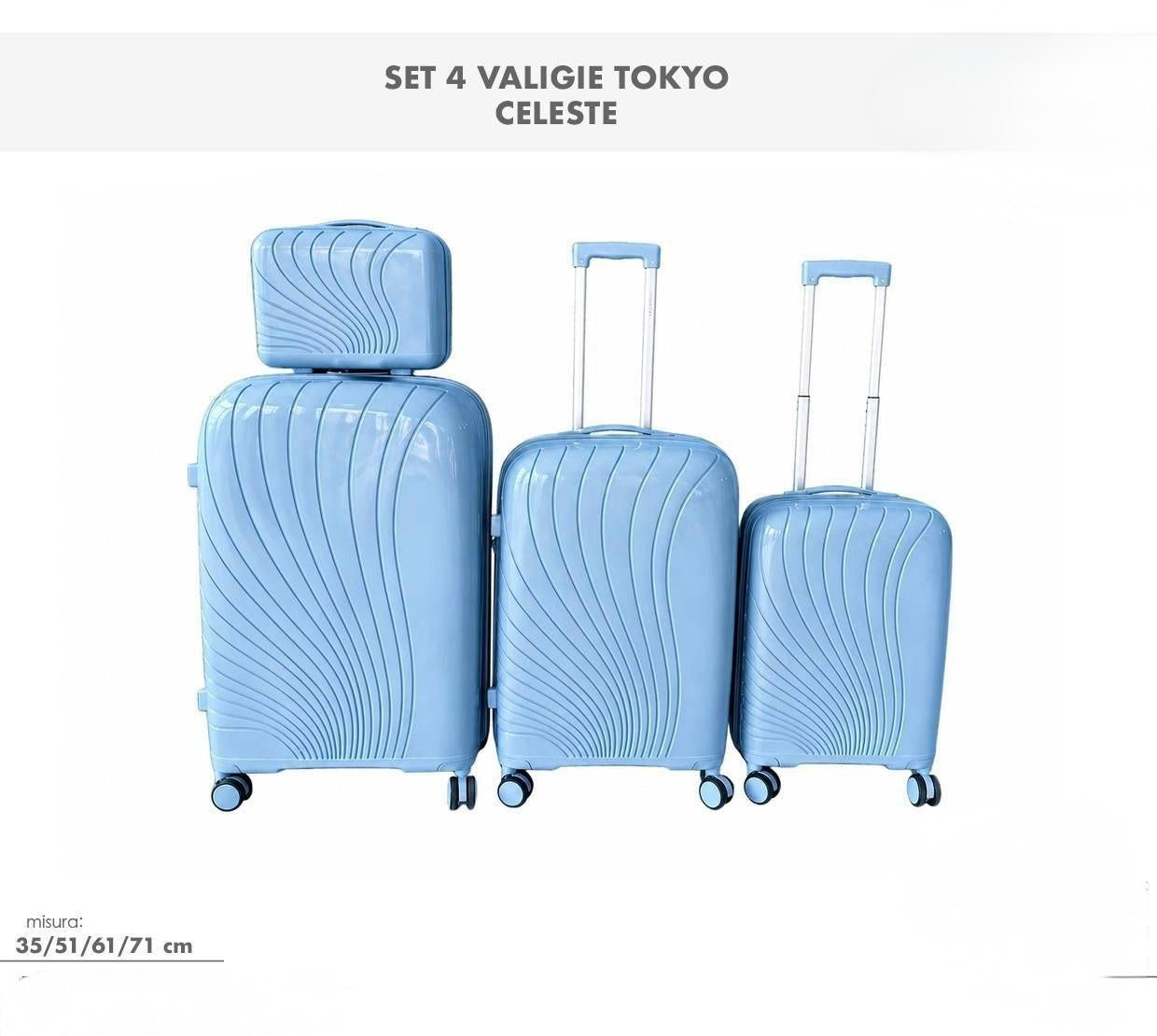Kit 4 Valigie Trolley con Ruote – Perfette per Ogni Viaggio