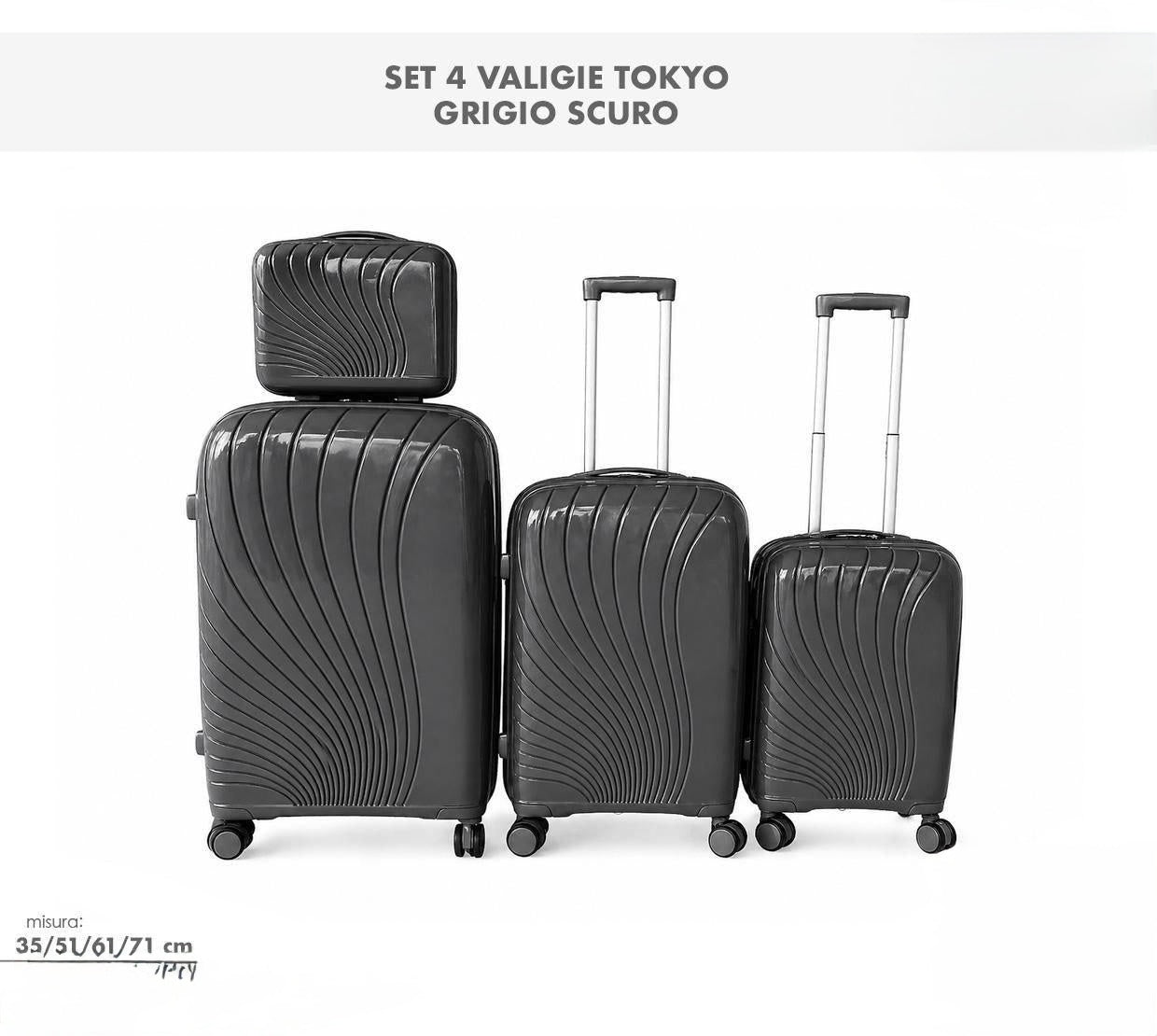 Kit 4 Valigie Trolley con Ruote – Perfette per Ogni Viaggio