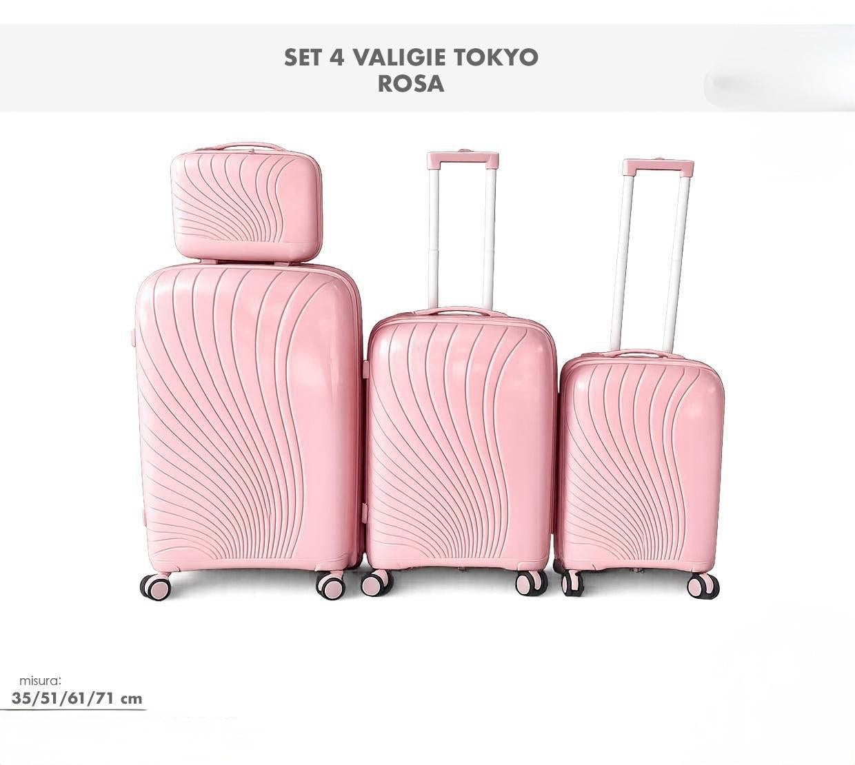 Kit 4 Valigie Trolley con Ruote – Perfette per Ogni Viaggio