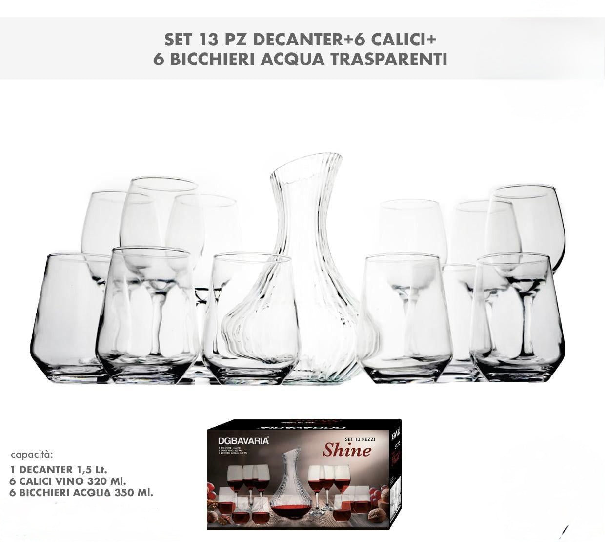 Servizio Bicchieri 13 Pezzi: Stile e Raffinatezza a Tavola
