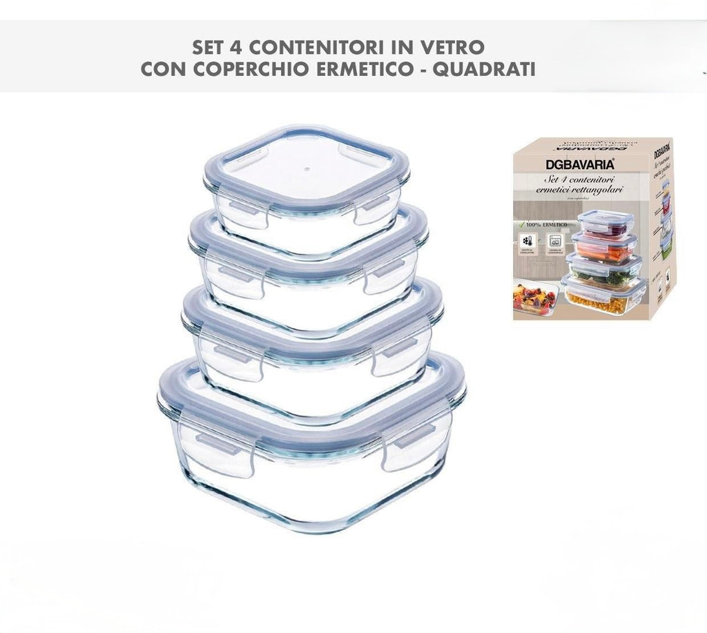 Set 4 Contenitori Quadrati Ermetici – Freschezza Garantita!