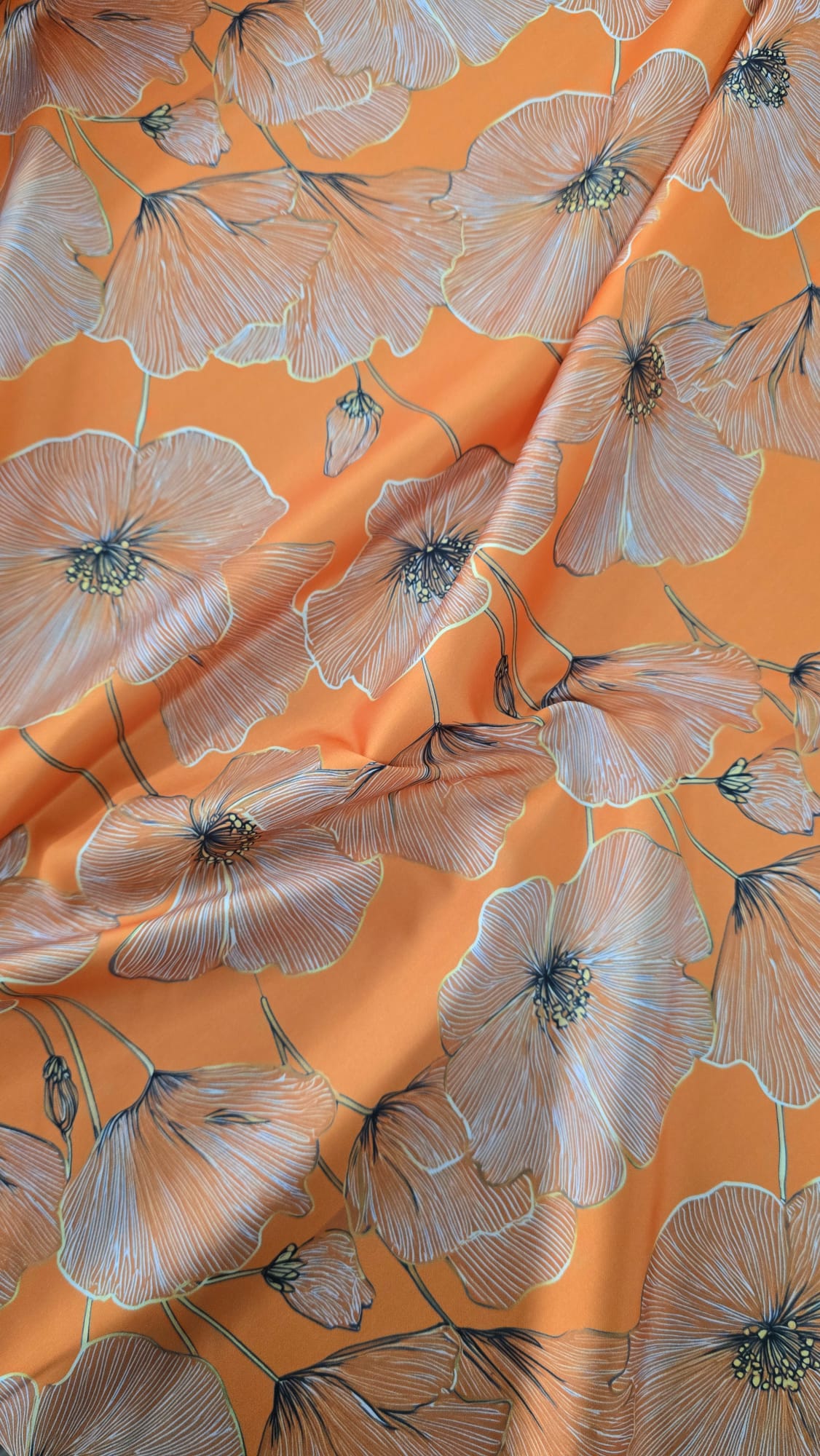 Tessuto Di Lino Eleganza Floreale