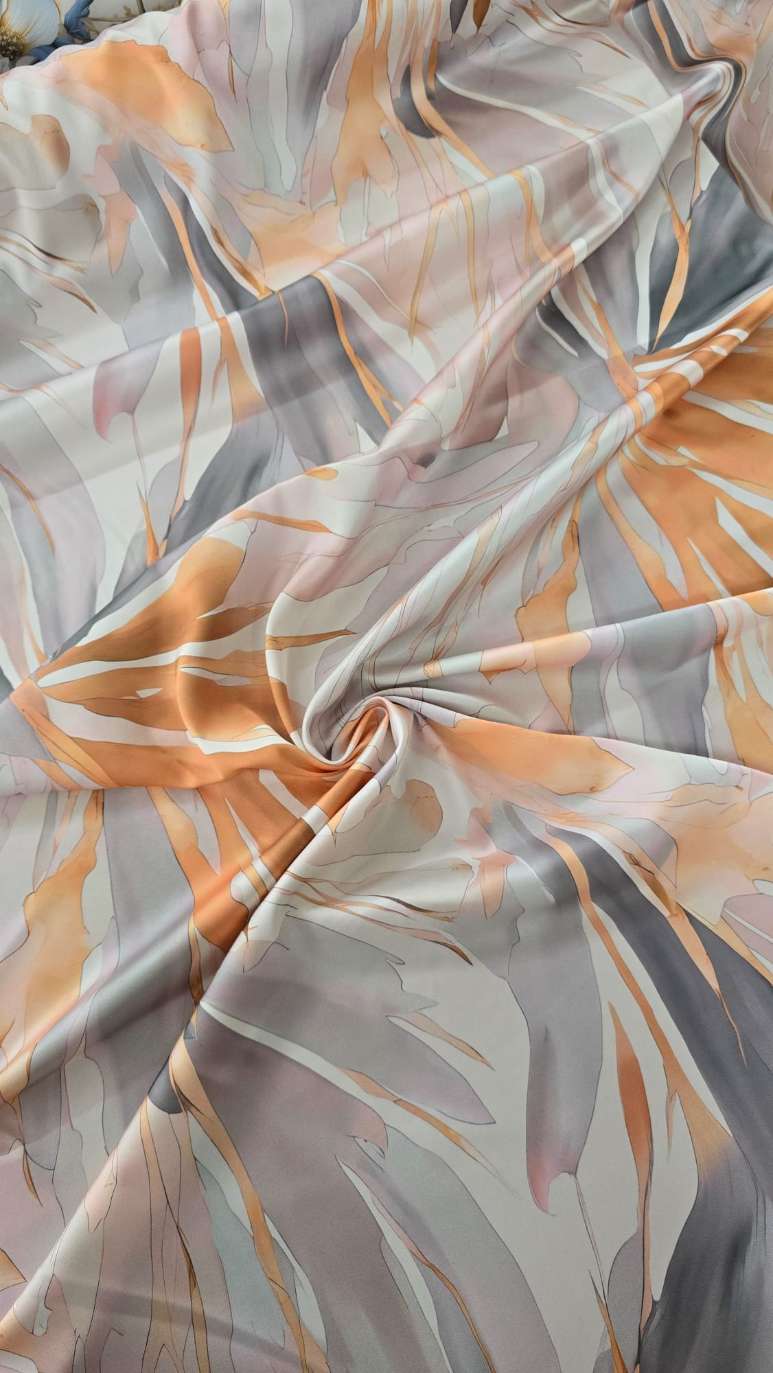 Tessuto Di Lino Eleganza Floreale