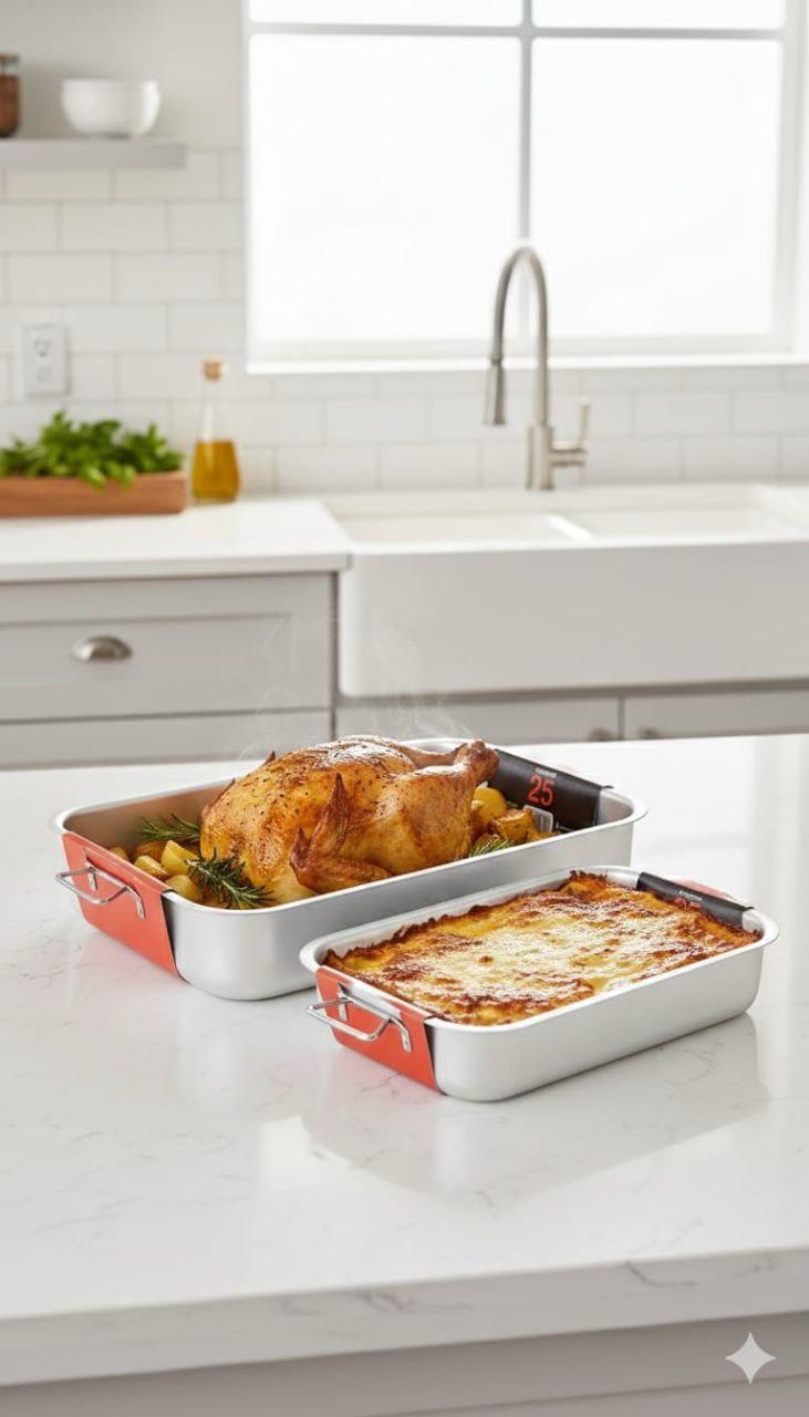 Set 2 Rostiere da Forno – Cottura Perfetta per Arrosti e Verdure