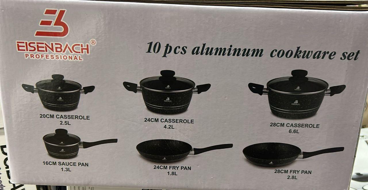 Batteria da Cucina 10 Pezzi in Alluminio – Praticità e Leggerezza