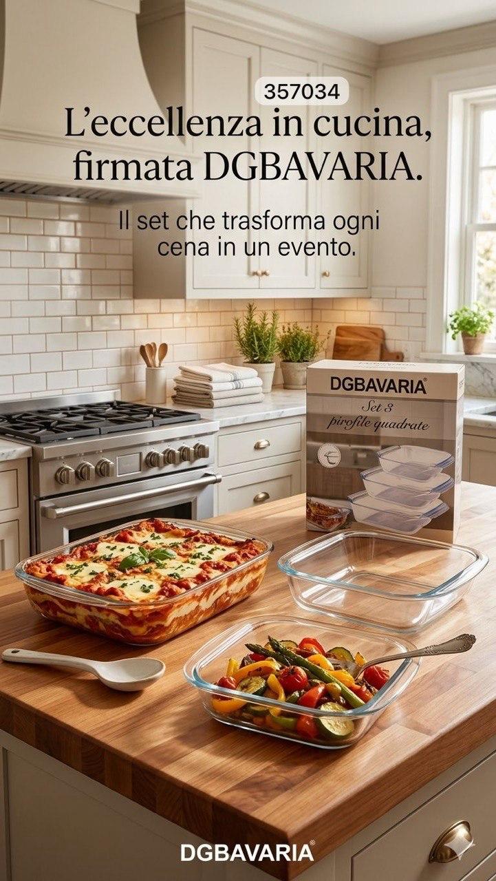 Set 3 Pirofile Quadrate – Praticità e Stile in Cucina