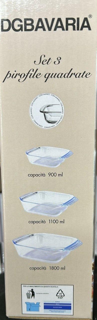 Set 3 Pirofile Quadrate – Praticità e Stile in Cucina