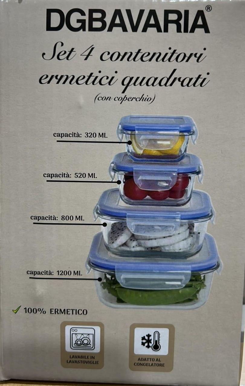 Set 4 Contenitori Quadrati Ermetici – Freschezza Garantita!