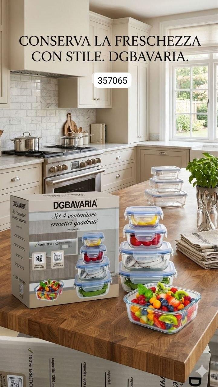 Set 4 Contenitori Quadrati Ermetici – Freschezza Garantita!