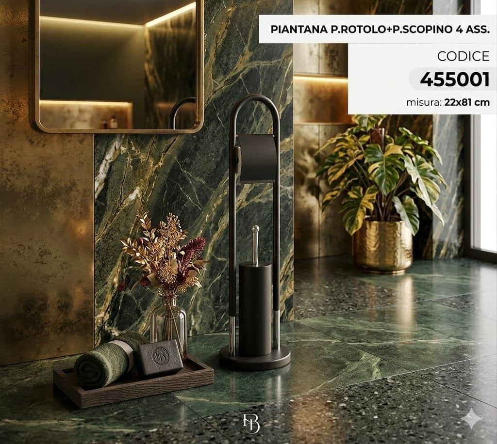 Eleganza e praticità: piantana porta rotolo + scopino