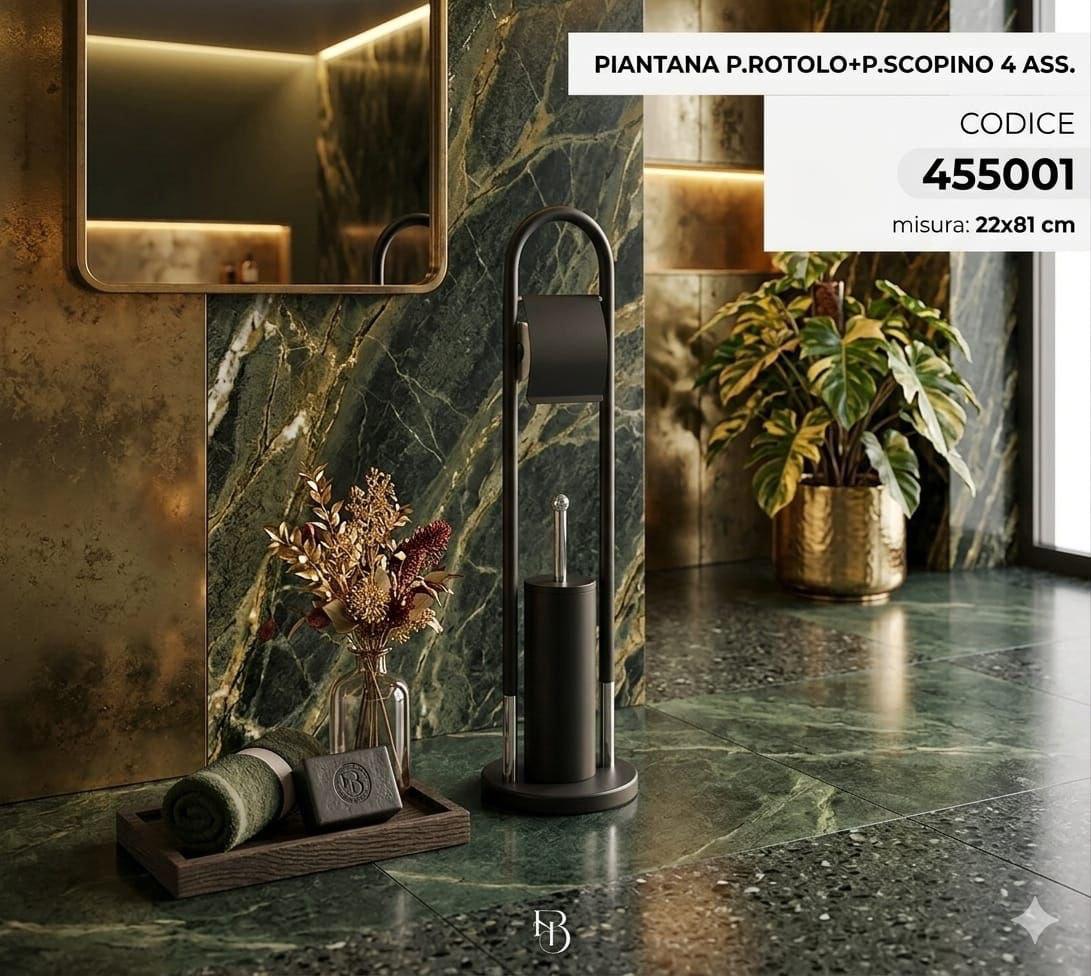Eleganza e praticità: piantana porta rotolo + scopino
