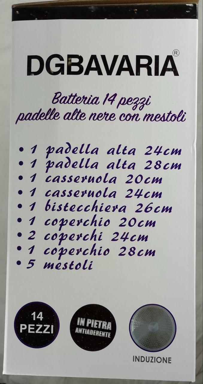 Batteria Cucina 14 Pezzi Completa – Padelle, Tegami e Mestoli Inclusi