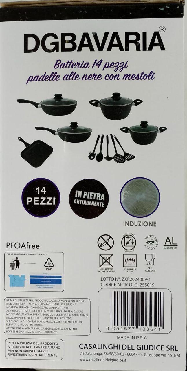 Batteria Cucina 14 Pezzi Completa – Padelle, Tegami e Mestoli Inclusi