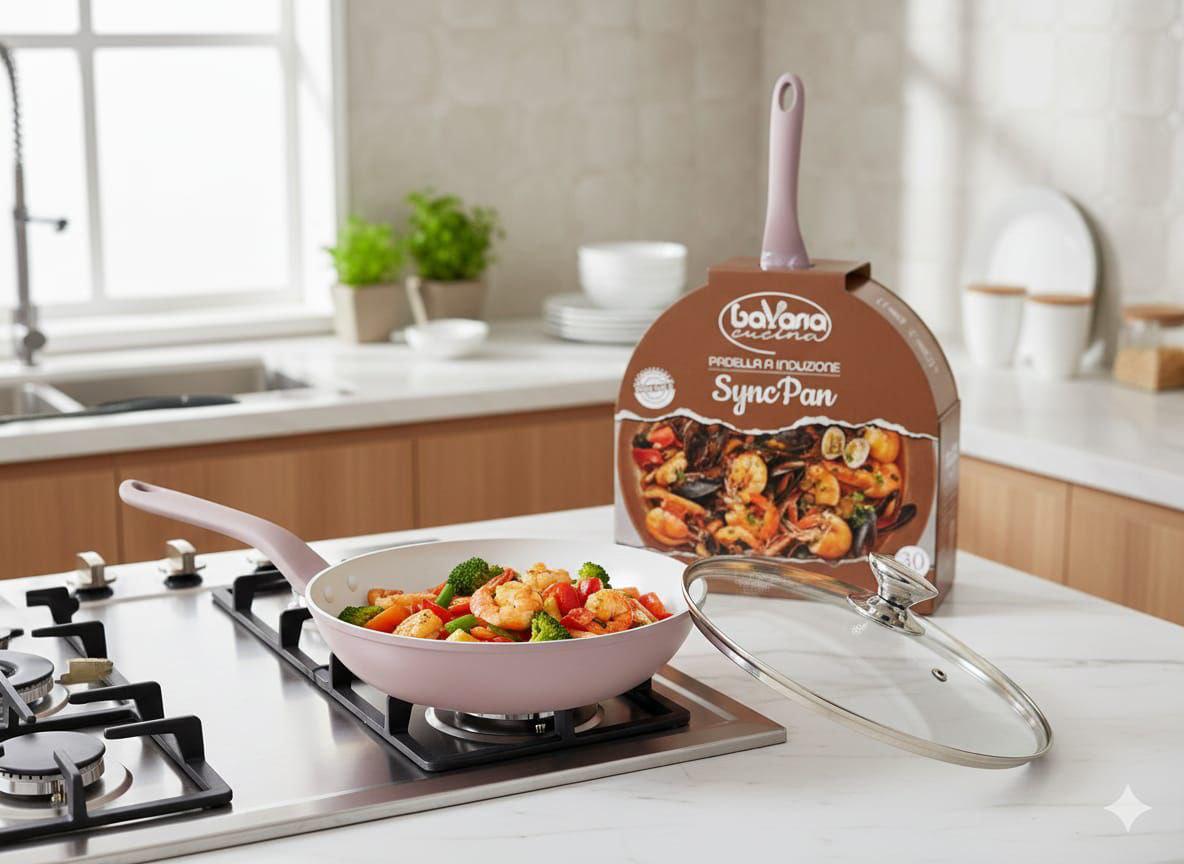 Wok in Pietra Lavica Colorata Padella Alta per Cotture Perfette