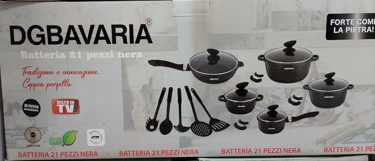 Batteria 21 Pezzi Bavaria 🤩 In Pietra Antiaderente – Super Completa!