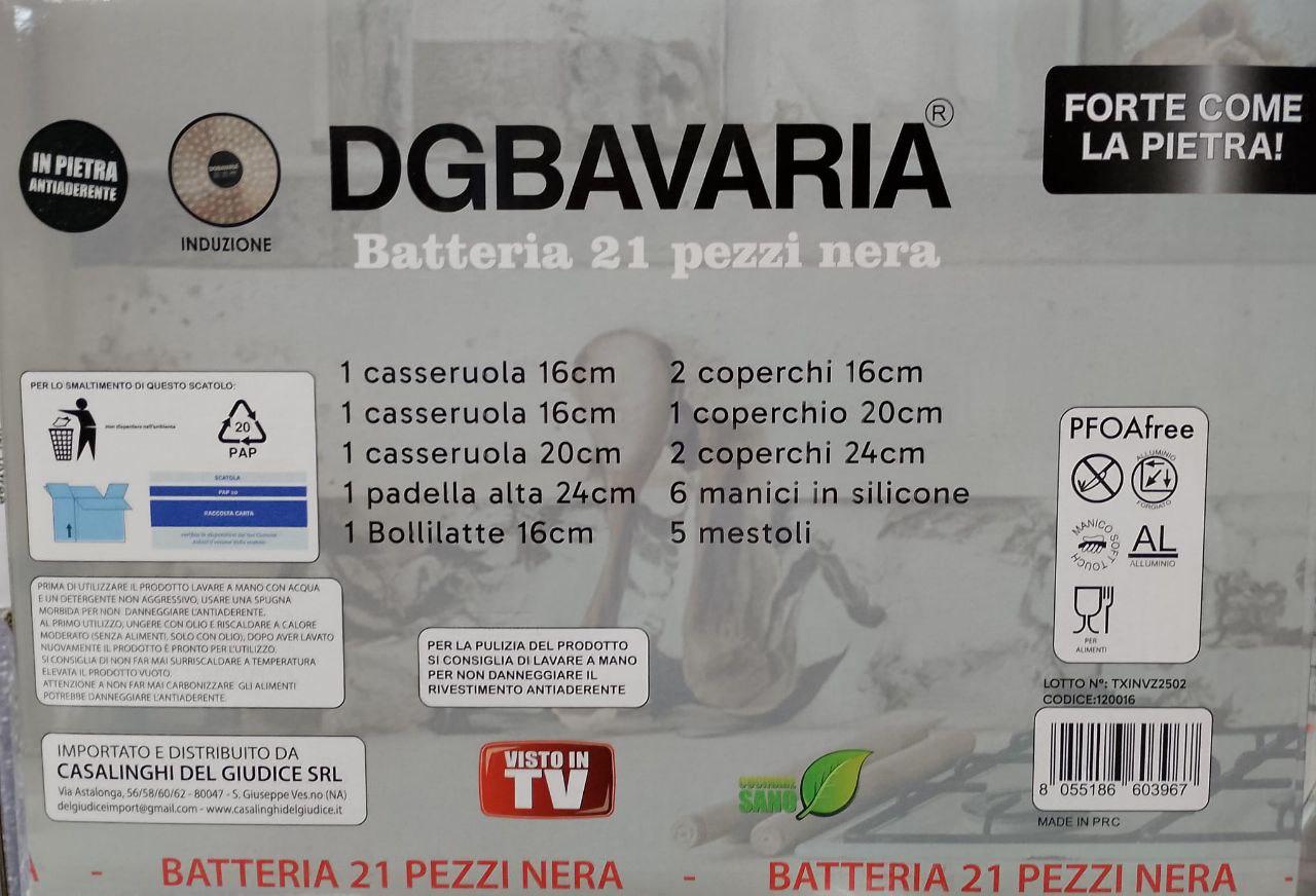 Batteria 21 Pezzi Bavaria 🤩 In Pietra Antiaderente – Super Completa!