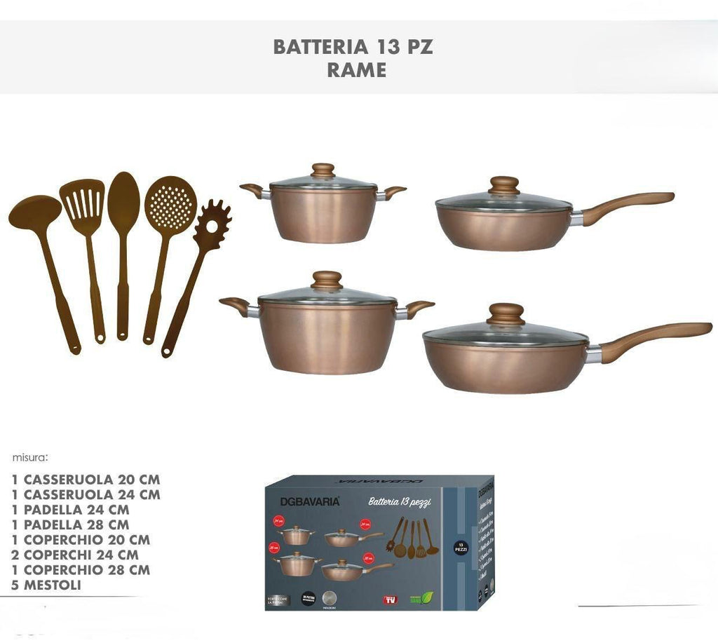 Set Cucina 13 Pezzi – Rivestimento in Pietra Lavica Antiaderente