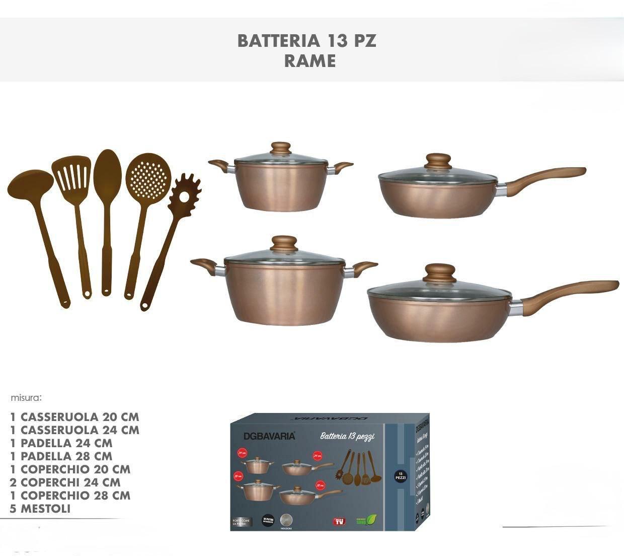 Set Cucina 13 Pezzi – Rivestimento in Pietra Lavica Antiaderente