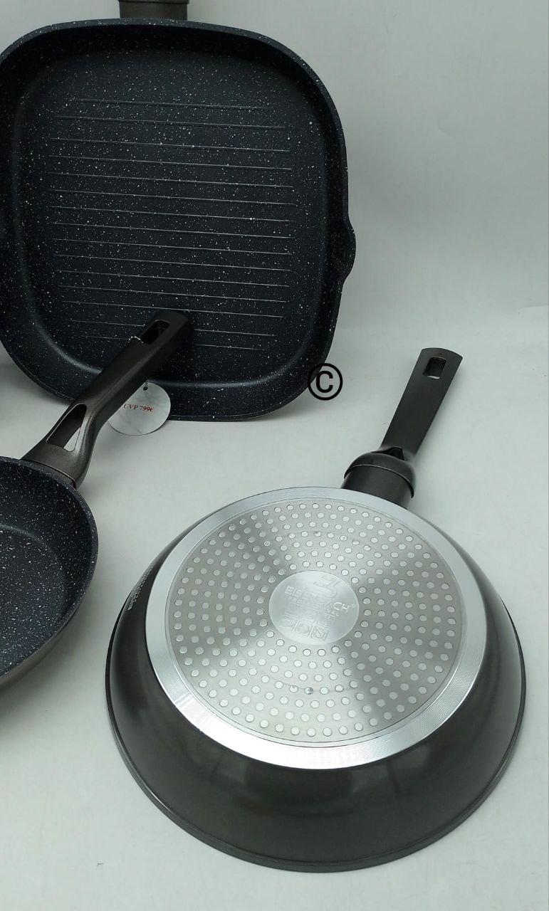Set 3 Pezzi – 2 Padelle + 1 Bistecchiera per Grigliate Perfette