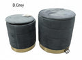 Pouf in Velluto Morbido 2 Pezzi – Con Fascia Oro di Design