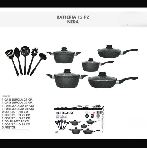 Batteria 15 Pezzi in Pietra Lavica 🤩 Qualità e Performance