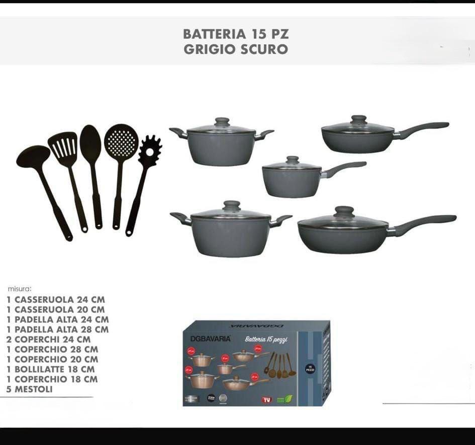 Batteria 15 Pezzi in Pietra Lavica 🤩 Qualità e Performance