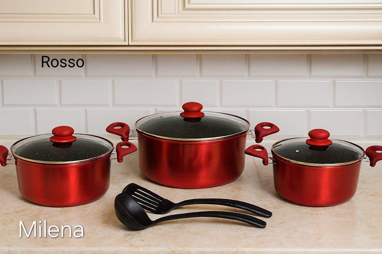 Set 8 Pezzi Casseruole con Coperchi + Paletta e Mestolo – Super Completo