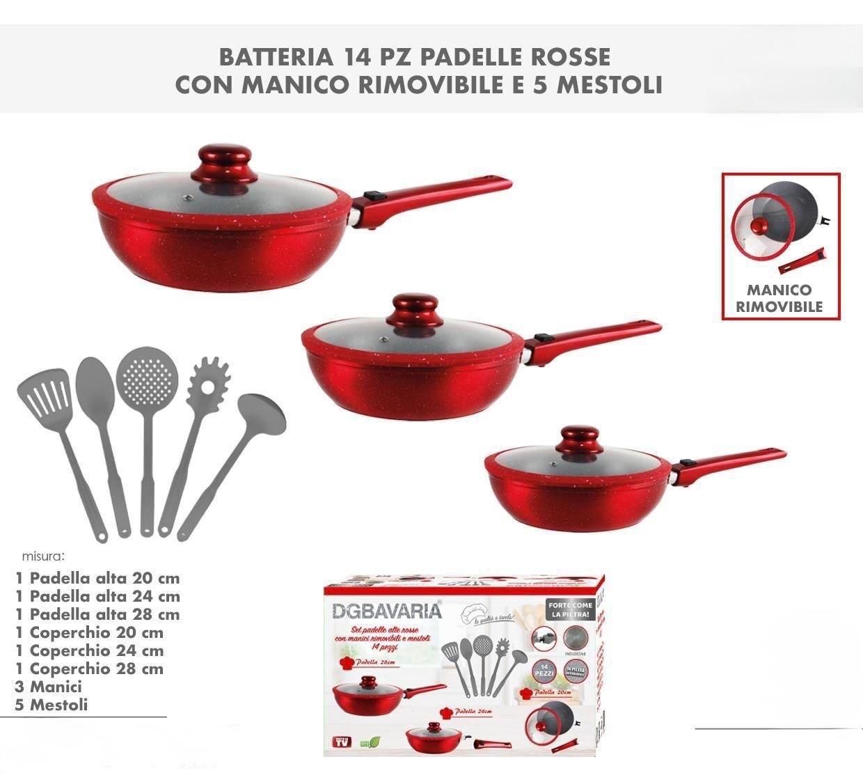 Batteria 14 Pezzi DGBavaria – Padelle in Pietra Antiaderente