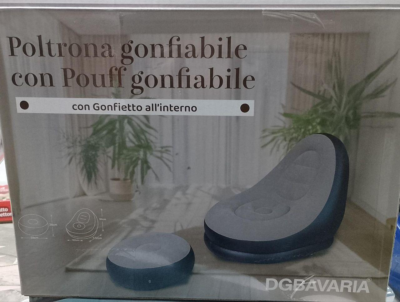 Poltrona Gonfiabile con Pouf Coordinato – Relax Portatile