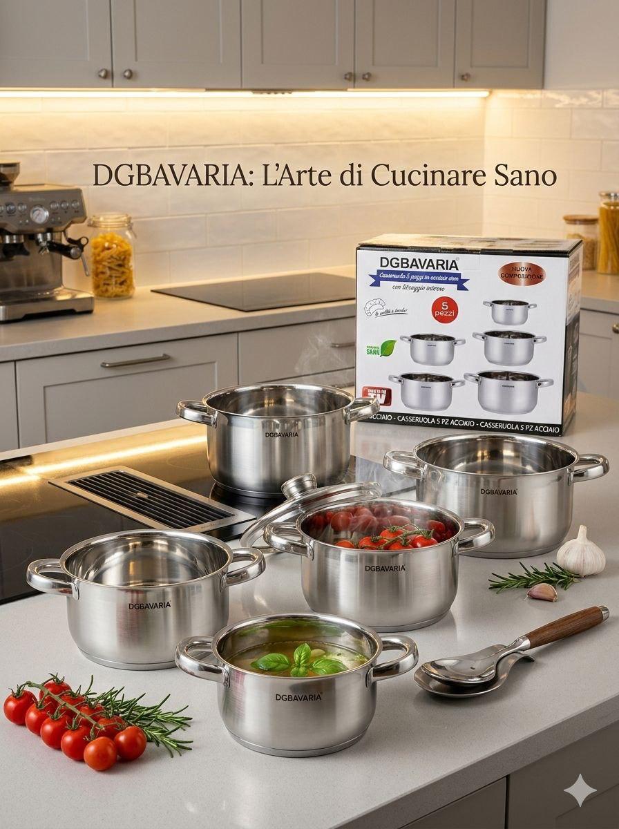 Set Casseruole 5 Pezzi – 2 Manici, Eleganza e Funzionalità
