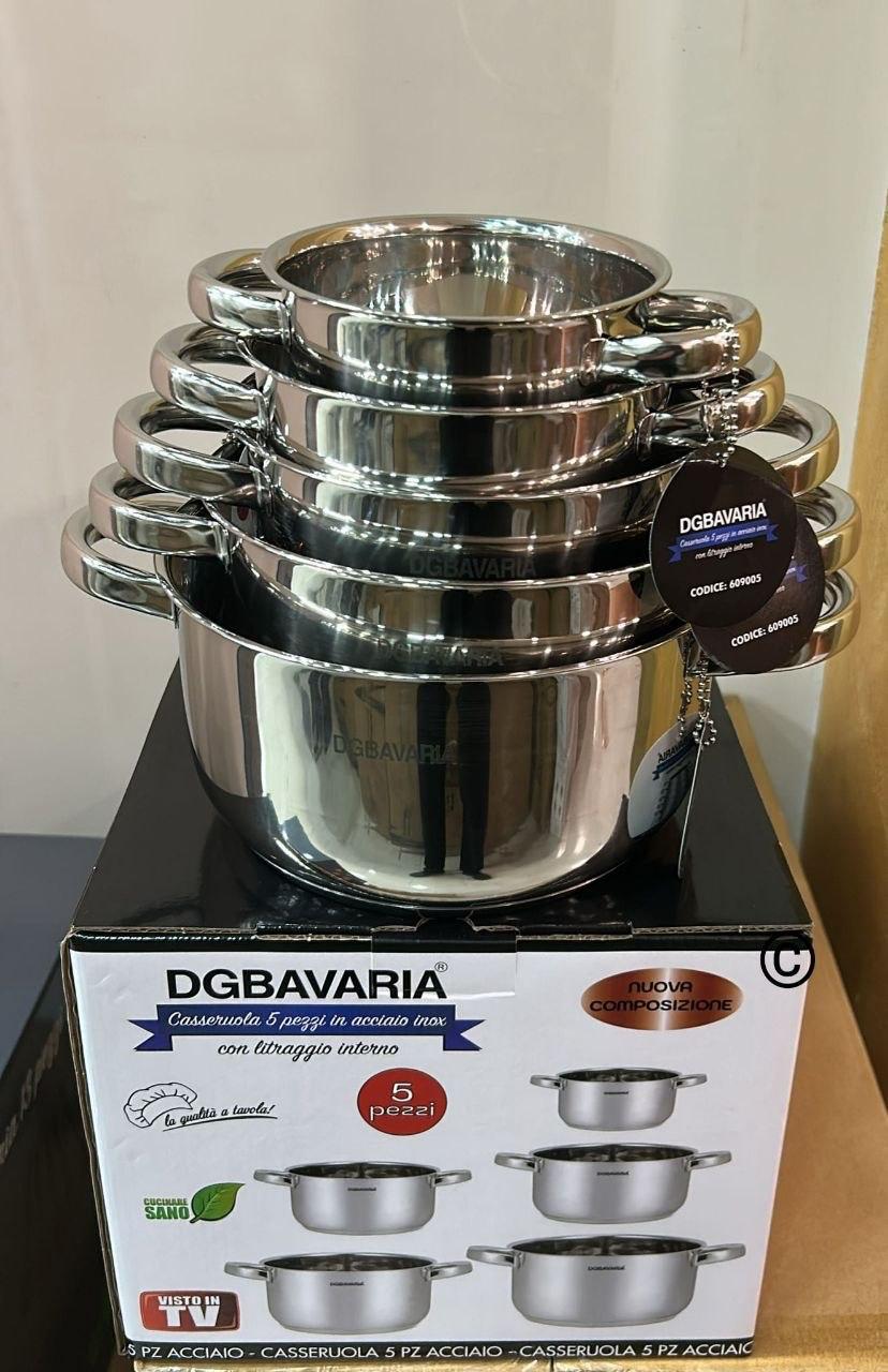 Set Casseruole 5 Pezzi – 2 Manici, Eleganza e Funzionalità