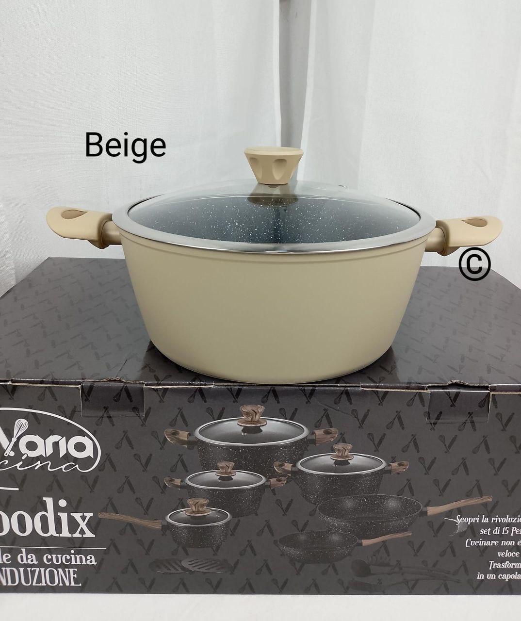 BATTERIA 15 PEZZI IN PIETRA LAVICA ANTIADERENTE