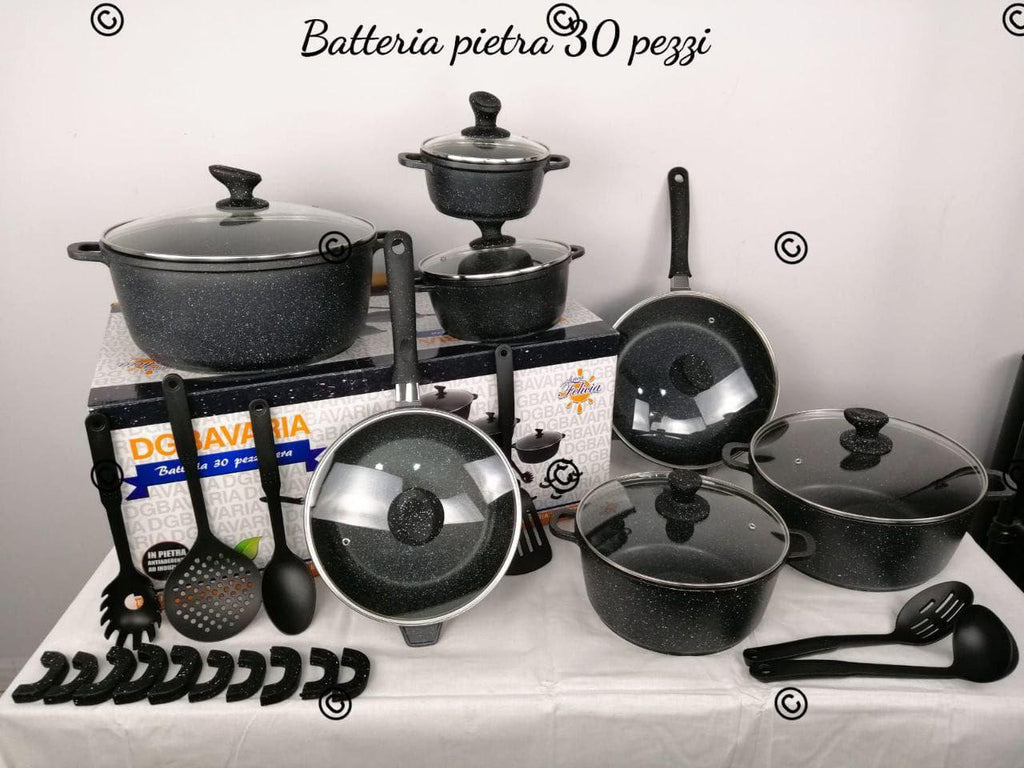 BATTERIA 30 PEZZI DG BAVARIA IN PIETRA ANTIADERENTE