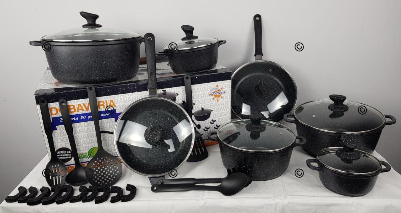 BATTERIA 30 PEZZI DG BAVARIA IN PIETRA ANTIADERENTE