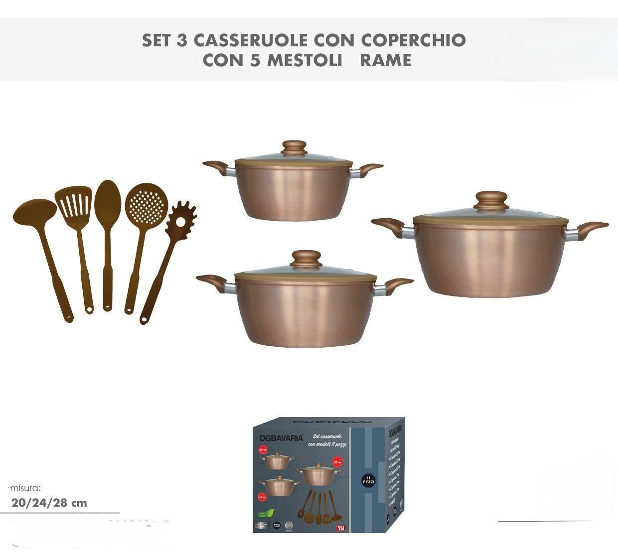 Set Casseruole 11 Pezzi + 5 Mestoli – Il Kit Completo per la Tua Cucina