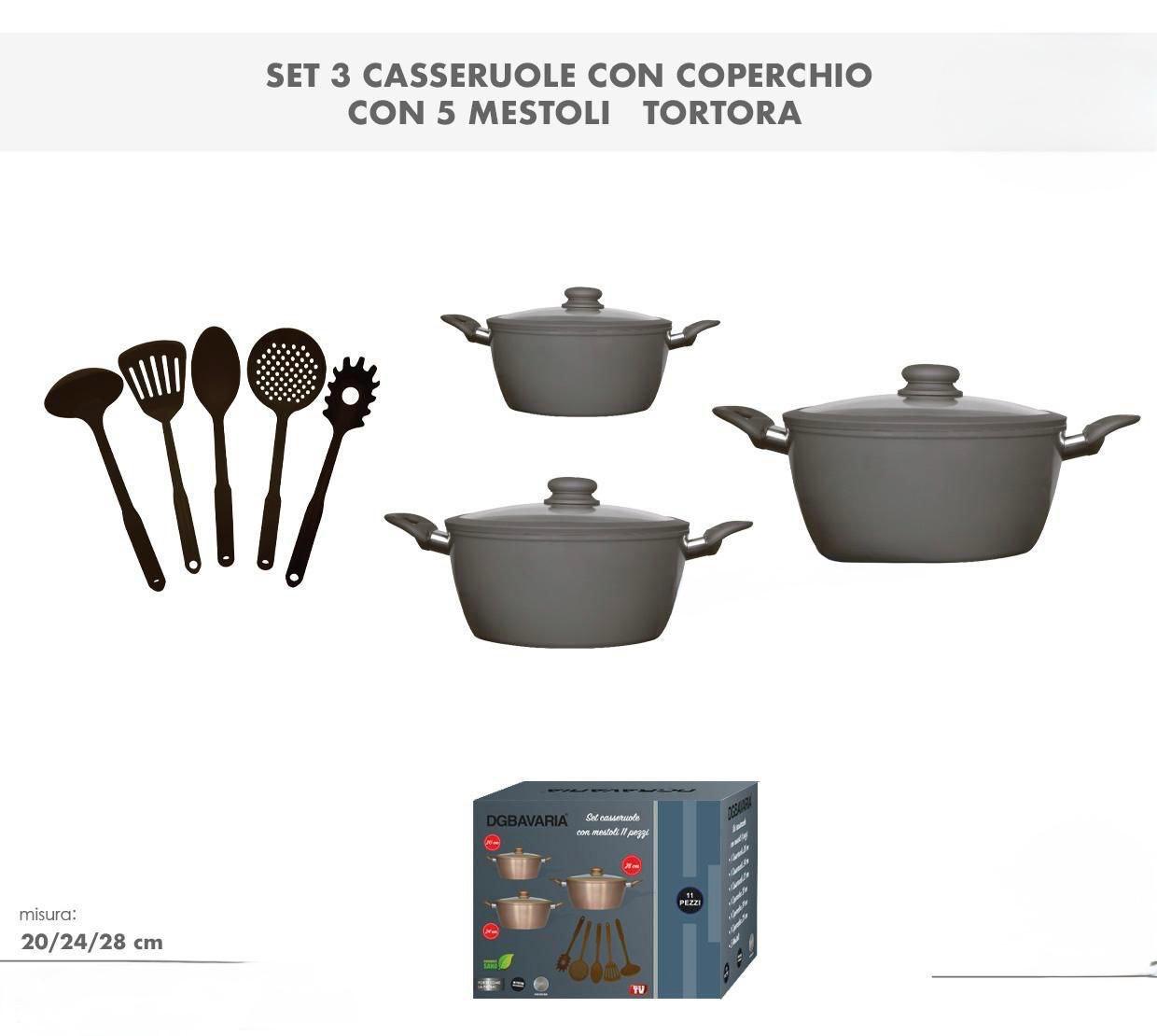 Set Casseruole 11 Pezzi + 5 Mestoli – Il Kit Completo per la Tua Cucina