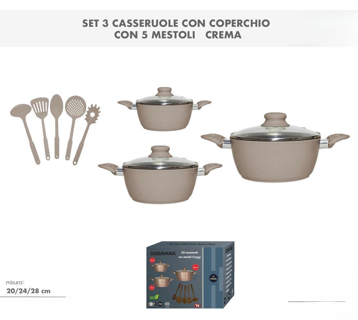 Set Casseruole 11 Pezzi + 5 Mestoli – Il Kit Completo per la Tua Cucina