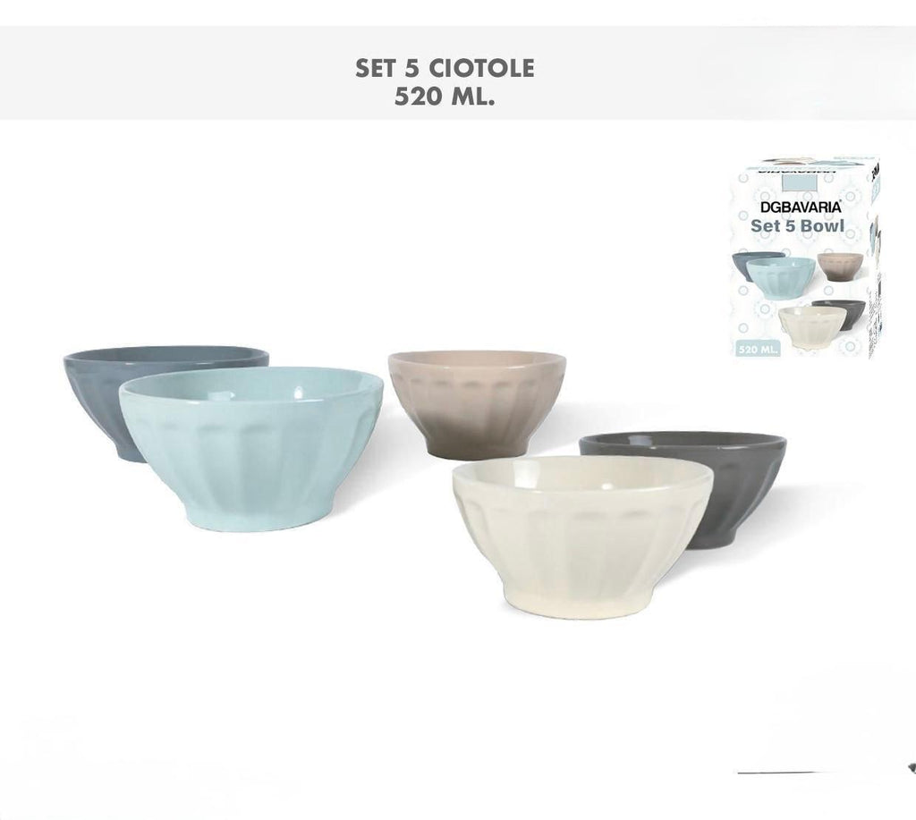 Set Ciotole in Ceramica (5 Pezzi) – Stile e Funzionalità in Cucina