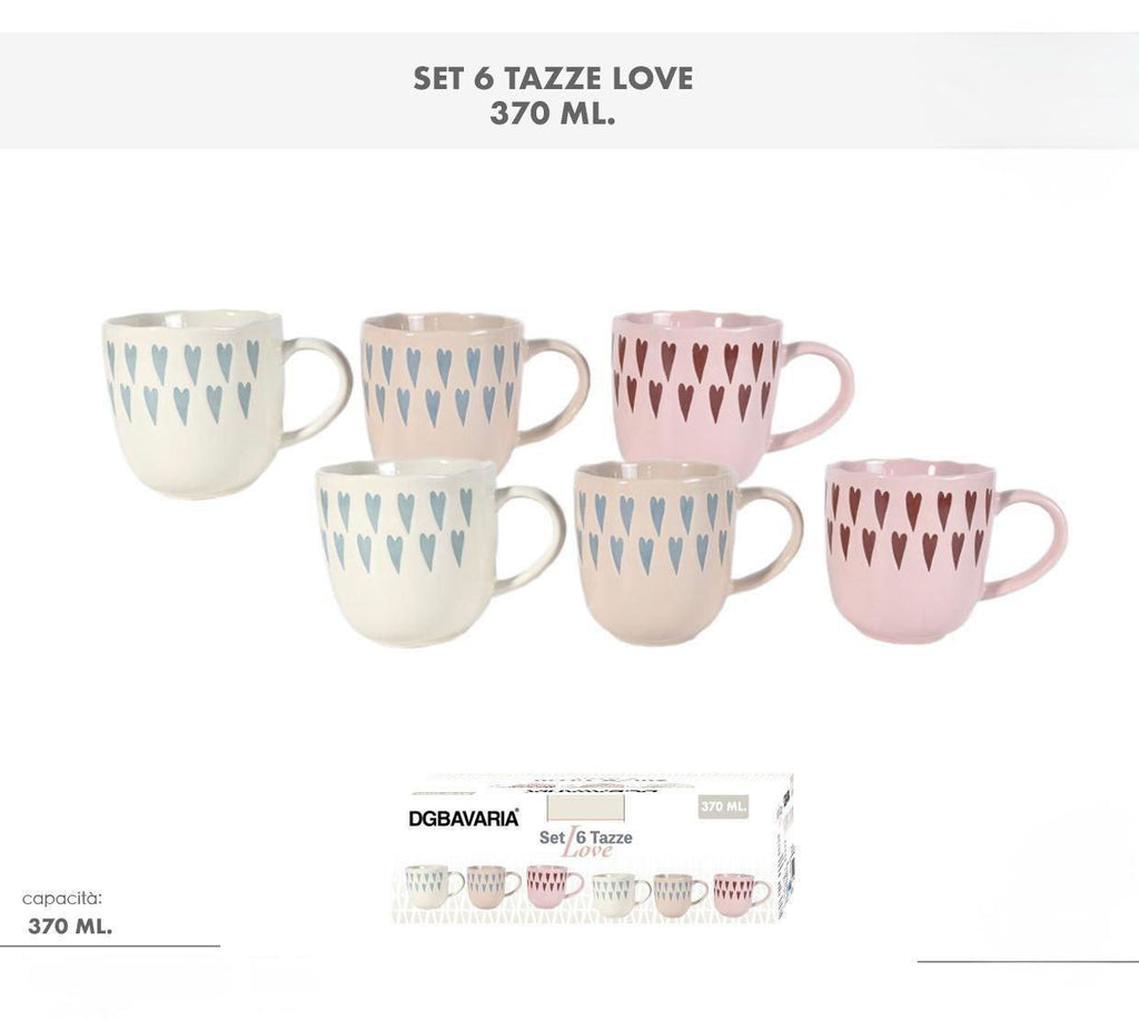 Set 6 Tazze Love – Porta Amore e Stile nella Tua Cucina