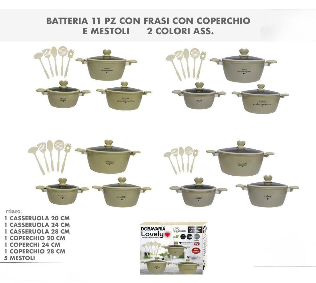 Set Casseruole 11 Pezzi in Pietra Lavica Antiaderente – Cucina Sana e Senza Sforzo