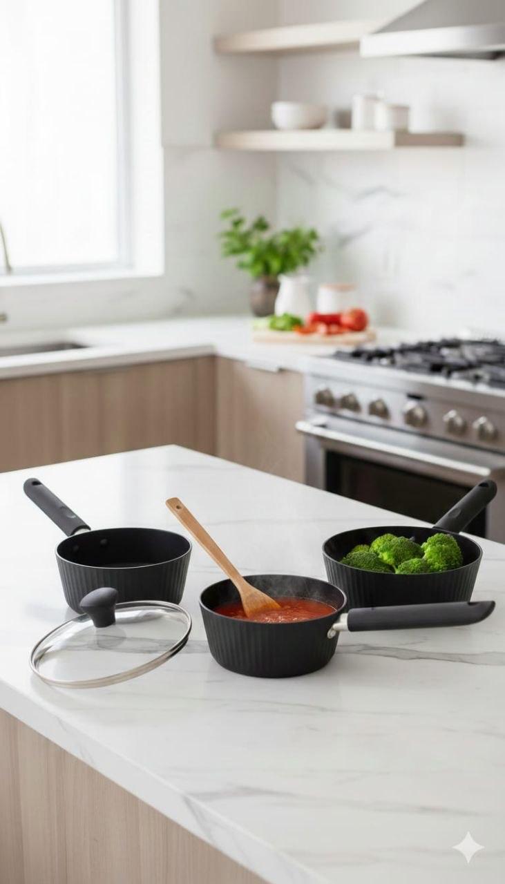 Set 3 Pentolini con Coperchio – Praticità e Qualità in Cucina