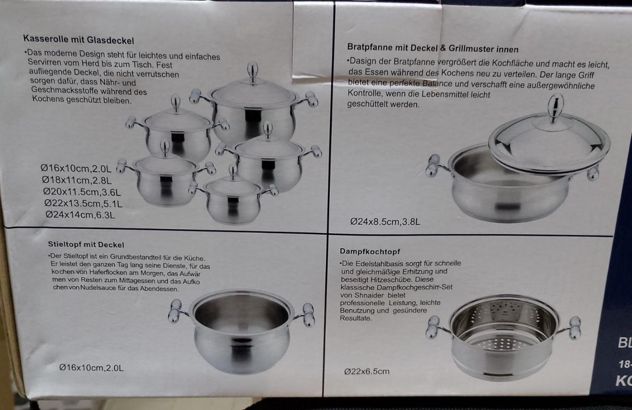 Batteria Pentole Dietetiche 18 Pezzi – Cucina Sana e Senza Grassi
