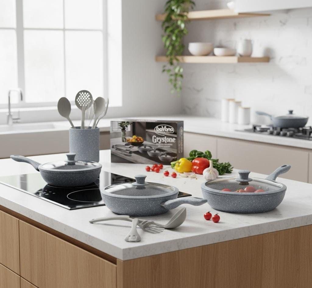 Batteria Cucina 11 Pezzi – Padelle Alte per una Cucina Professionale