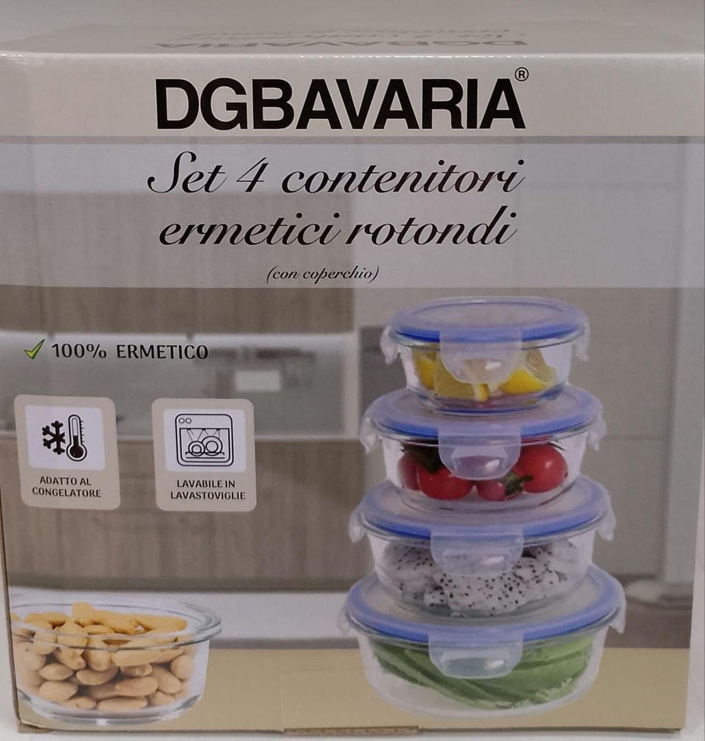 Set 4 Contenitori Ermetici Rotondi – Freschezza Garantita Più a Lungo