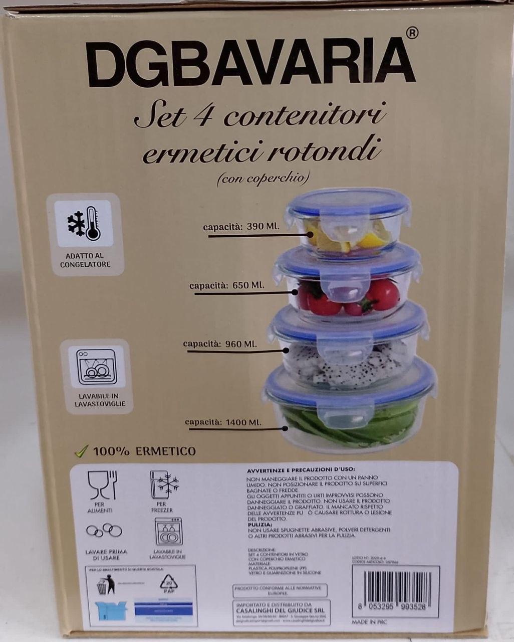 Set 4 Contenitori Ermetici Rotondi – Freschezza Garantita Più a Lungo