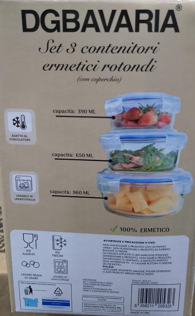 Set 3 Contenitori Rotondi con Coperchio Ermetico – Freschezza e Ordine in Cucina