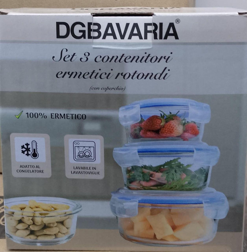 Set 3 Contenitori Rotondi con Coperchio Ermetico – Freschezza e Ordine in Cucina