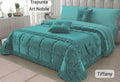 Trapunta Matrimoniale Invernale in Soffice Velluto Charro Art. Nobile con Balza a Riccio e Fiocchi – Set Completo con Runner e 2 Cuscini Arredo Imbottiti (Manifattura Italiana)