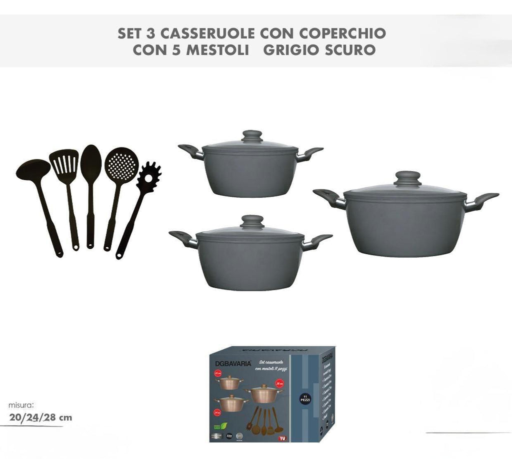 Set Casseruole & Mestoli 11+5 – Cucina Facile e Elegante