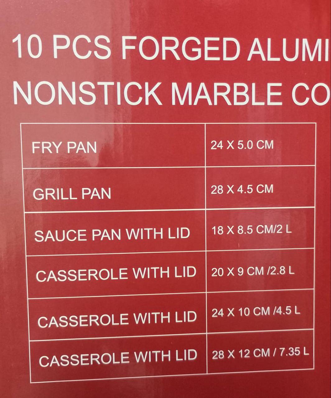 Batteria 10 Pezzi in Alluminio Forgiato – Cucina Facile e Resistente!